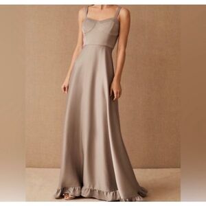 BHLDN Sachin + Babi Corset Style Satin Ruffle
Hem Dress Size 6 NWT Cream